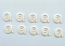 LEGO x 10 White Minifigure, Weapon Whip Coiled 61975