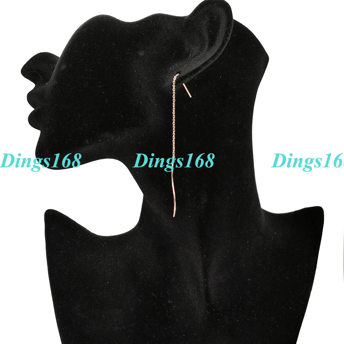 18K Rose Gold Filled Tarnish-Resist Long Threader Stick Earrings J394R