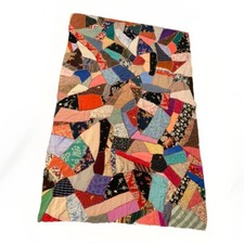 Vintage 30 s 40 s Patchwork Quilt Topper w Beautiful Intricate Stitching