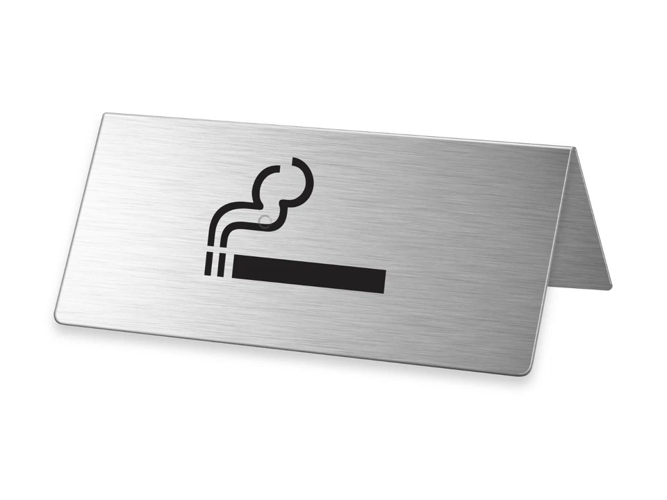 Tischschild - Rauchen erlaubt Aufsteller Tischaufsteller Edelstahl 85x40 mm - Bild 1 von 1