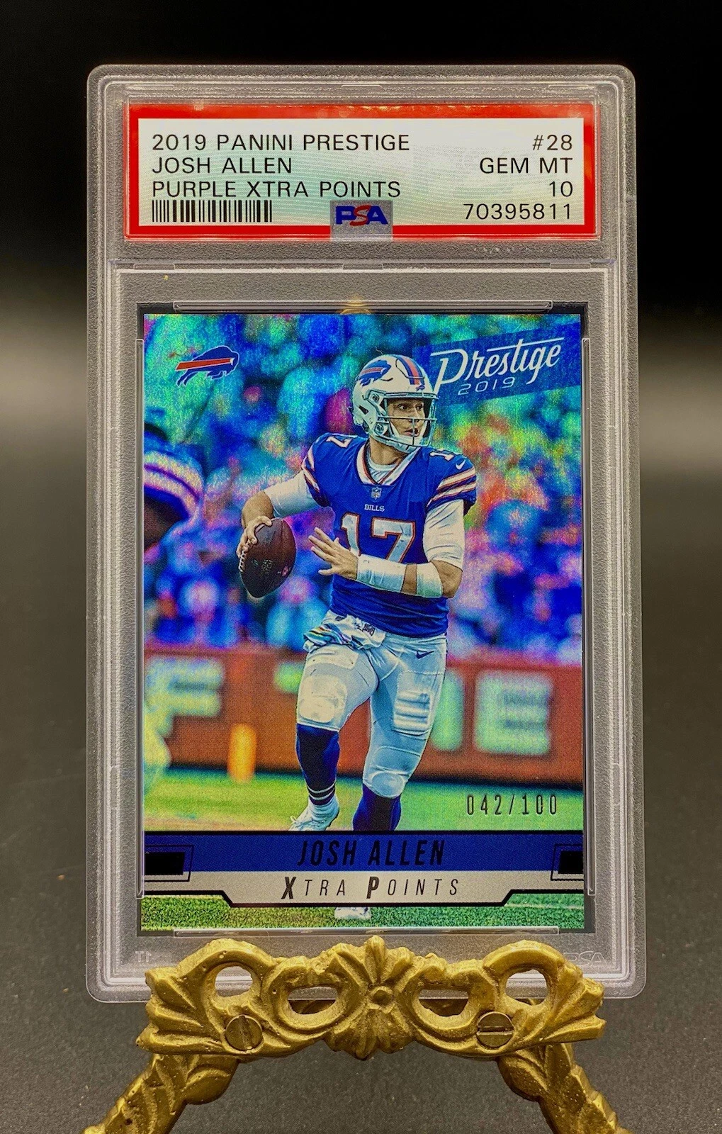 Josh Allen Panini Prestige #28 Purple Xtra Points
