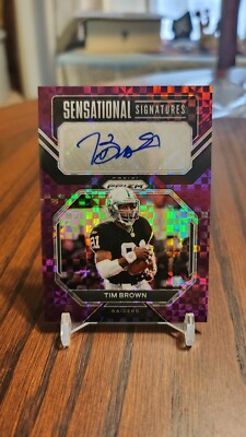 2022 Prizm Tim Brown Purple Power Prizm Sensational Signatures 33/35 SSP!    