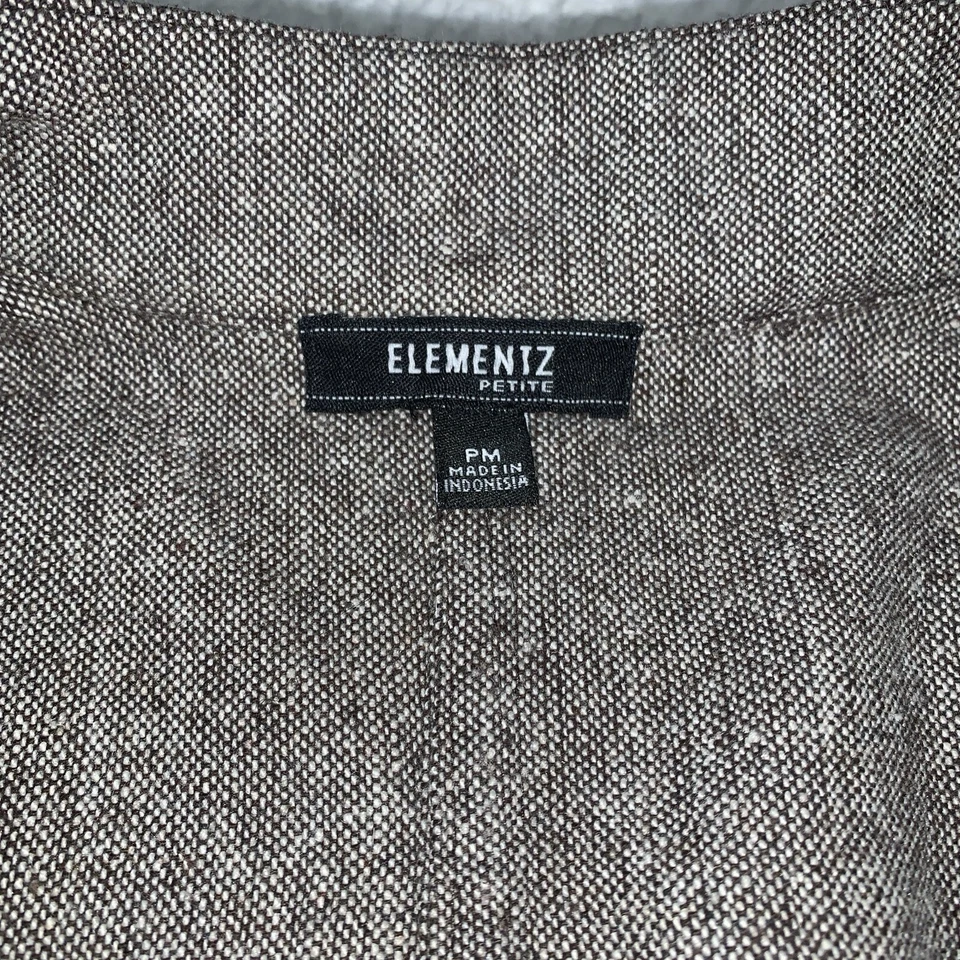 Elementz Women's Snake Skin Pattern Short Jacket Size Petite  Medium Brown Tones - Image 4 of 4