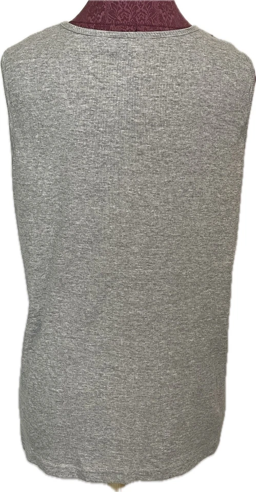 Camiseta sin mangas para mujer Jason Maxwell gris acanalada con cuentas talla 1X Foto 2 de 4