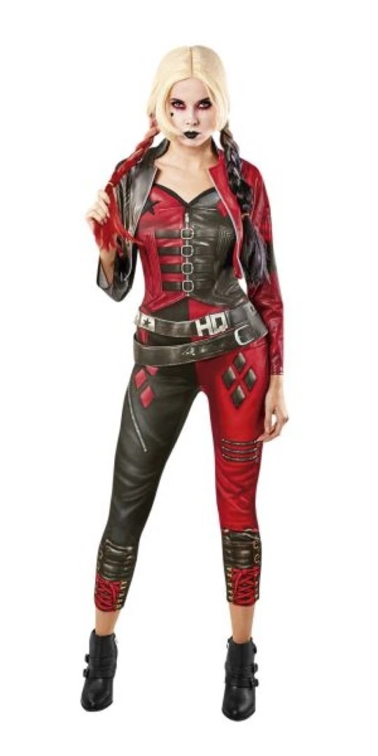 ChouGlow Quinn Costume, Cosplay Outfits con Cappotto, T-shirt, Pantaloncini, Guanti, Vestito Cosplay Costumi per Halloween Carnevale (Adulto, XXL