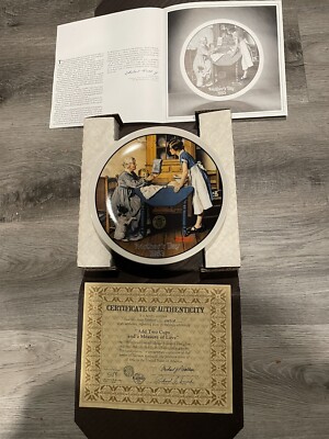 Edwin M Knowles China Co Add Two Cups and A Mesure of Love Norman Rockwell Plate