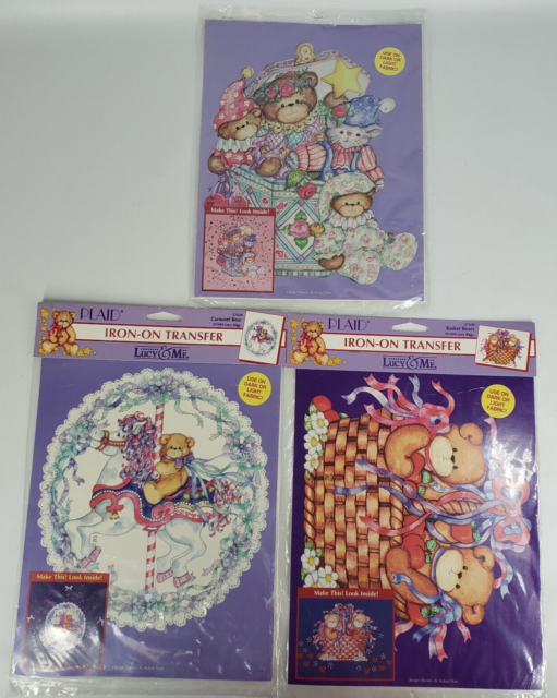 Lucy & Me Lucy Rigg Teddy Bear Iron On Transfers 57628 57630 57629 Lot of 3.