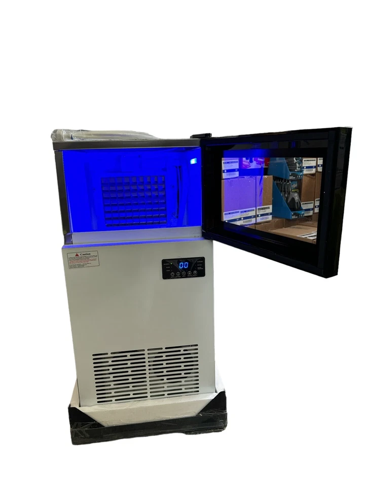 Máquina para hacer hielo comercial TAZPI con almacenamiento de 35 lb hace 160 lb en 24H KM63 (OB) Foto 2 de 4