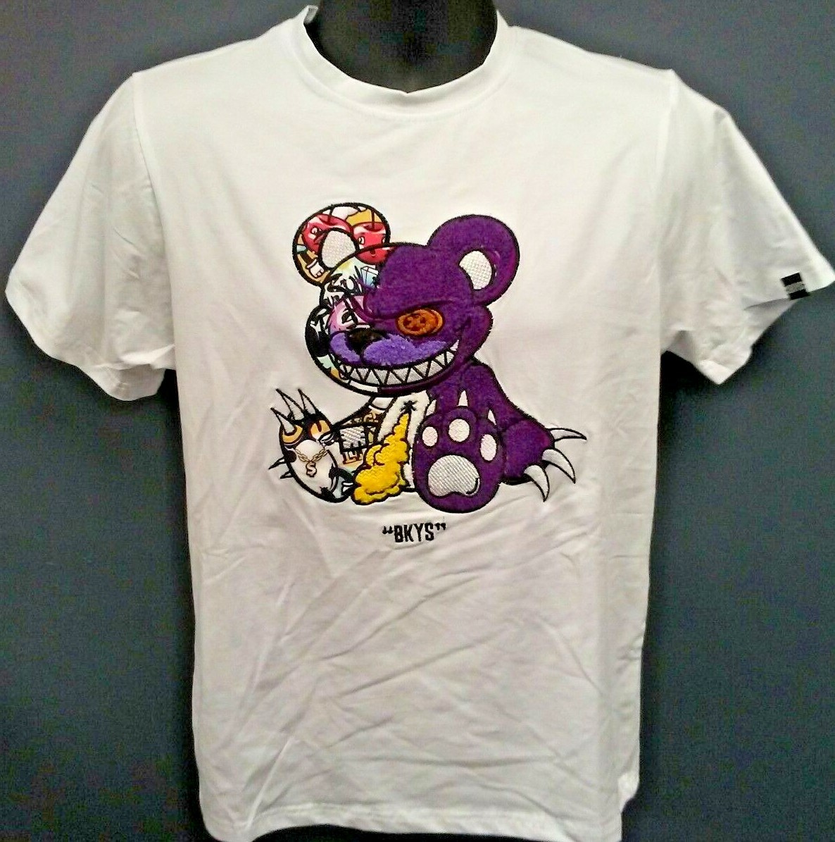 Men's Black Keys Evil Teddy Bear T-shirt - White/Purple | eBay