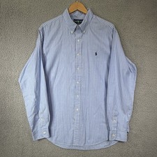 Polo Ralph Lauren Shirt XL Blue Striped Button Down Classic Long Sleeve Preppy