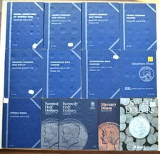 Lot of 13 Different Whitman, Harris, Shore Empty U.S. Coin Collection Books