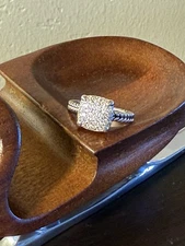 DAVlD YurmanSterling Silver Chatelaine 14mm Diamond Pave Ring Size 7