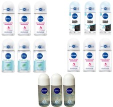 NIVEA Ladies Deodorant Roll On 72H  48H Derma Active 50 ml CHOOSE 3pk
