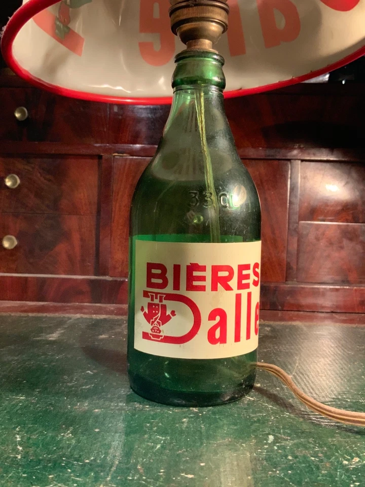 Ancienne bouteille lampe publicitaire biere Dalle, rodhoide (Raymond Savignac) - Photo 2/4