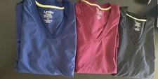 Landau Forward 3XL Scrub Tops Blue Burgundy Black Medical Moisture Wicking