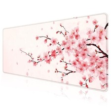 Pink Cherry Blossom Japanese Large Mouse Pad, Desk Mat Computer Keyboard Pad ...