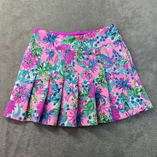 Lilly Pulitzer Skirt Skort Women's 0 Pink Luxletic Floral Scallop Tennis Stretch