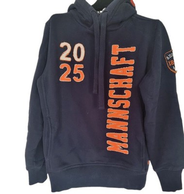 Adenauer&Co Hoodie Kapuze Unisex Mannschaft 2025 Größe S Dunkel Blau Orange