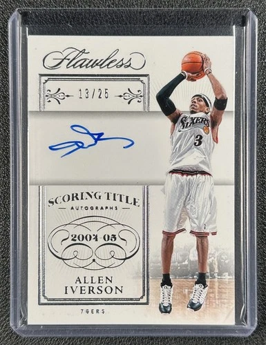 ALLEN IVERSON 2023-24 PANINI FLAWLESS #FST-AIV SCORING TITLE AUTO 13/25 76ERS