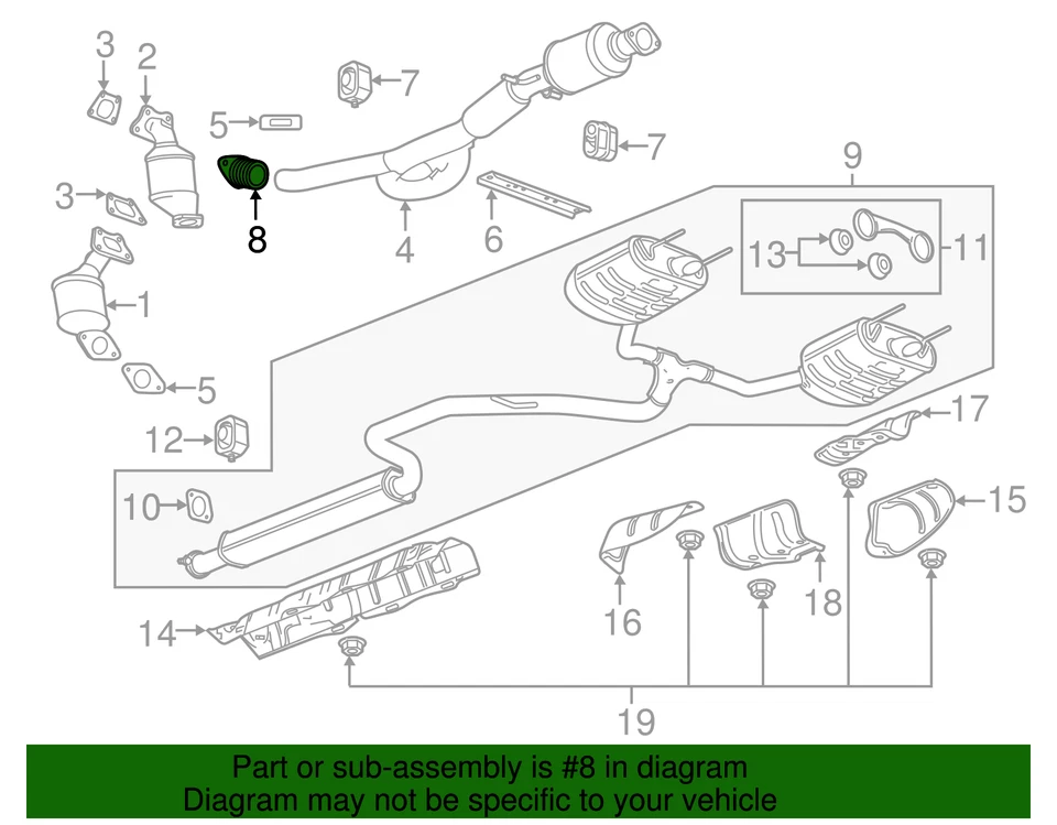 Tubo flexible de escape genuino GM 20907472 Foto 4 de 4