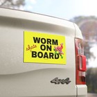 Skateboarding Worm Party Hat Car Magnet Worm On (Skate)Board Yellow 7.5”x4.5” — photo 1