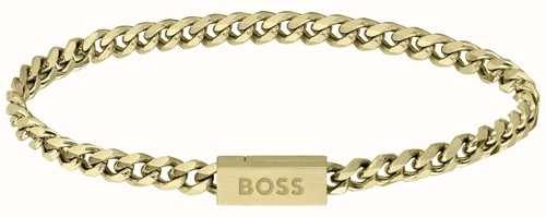 HUGO BOSS 1580172M Herren Panzerarmband Edelstahl Vergoldet Neu