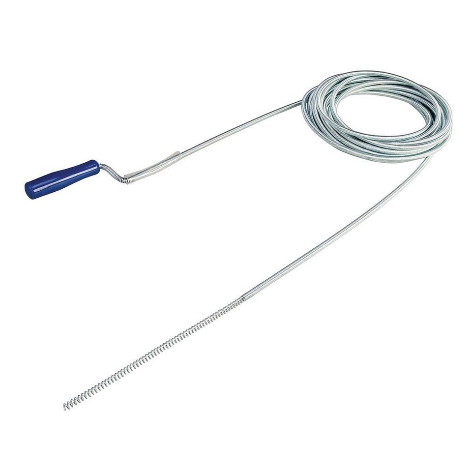 Linear Spring Cleaner Silverline 10m x 9mm Spring Wire Drain Cleaner with Corkscrew Probe ...