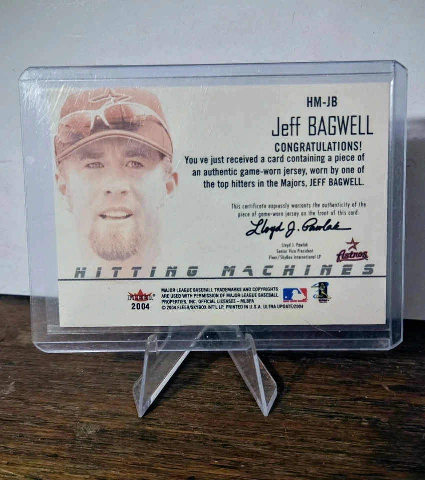 Tarjeta Jersey Fleer Ultra Jeff Bagwell Hitting Machines 2004 usada en juegos HM-JB Foto 2 de 2