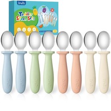 8 PCS Toddler Spoons Set - Baby Spoons with Silicone Handle Children safe 18/...