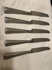 Oneida FLOURISH 5 Dinner Knives Rope Edge Stainless 18/10 Set Of 5 Flatware 9.5”