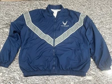US Air Force Skilcraft Zip Up Jacket Windbreaker Large Regular Super Clean!!