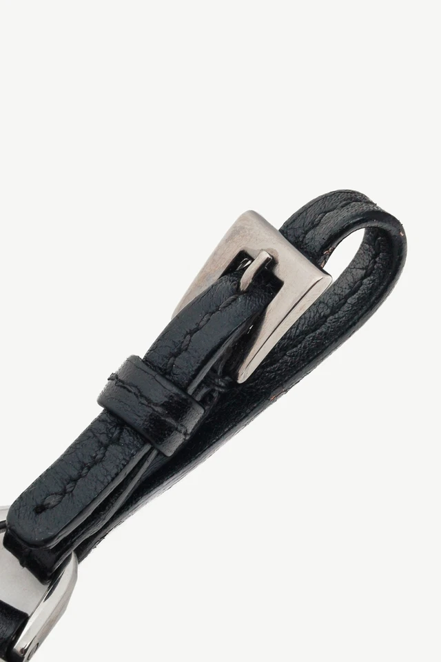 Bolso Prada de cuero negro con motivo de envío SHW Foto 4 de 4