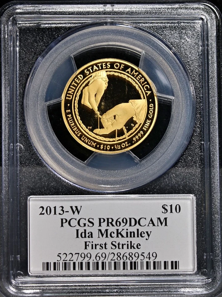 2013-W First Spouse Gold $10 Ida McKinley PCGS PR69 DCAM Mercanti Signature Lbl - Image 4 of 4