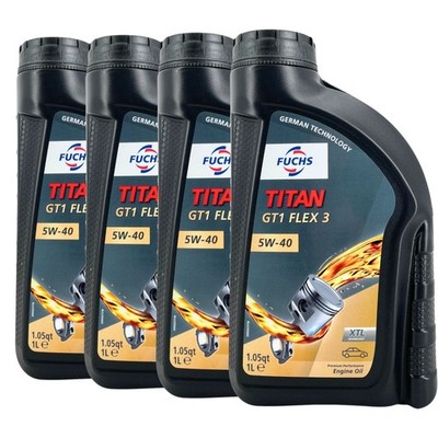 FUCHS Titan GT1 Flex 3 SAE 5W-40 Motorenöl VW 511 00, MB 229.51, 4x1 Liter