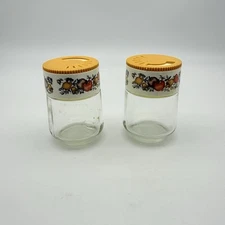Lot of 2 Vintage Corning Ware Glass Gemco Spice of Life Jars Spice Shakers