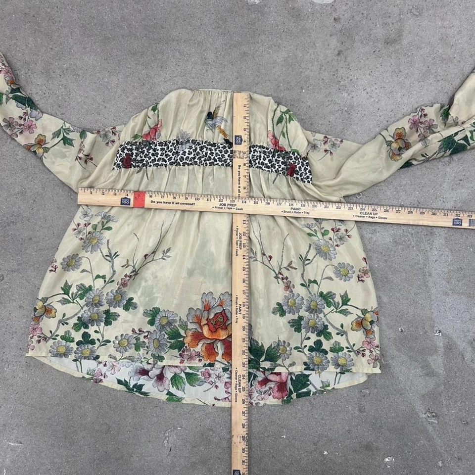 Blusa Johnny Was Kofi Seda Floral Estampado Animal XS Foto 3 de 4