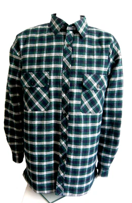 Gesteppte Herren Flanellhemdjacke blaugrüne Karomuster Arbeitshemd Gr.52/54 neu - Bild 1 von 4