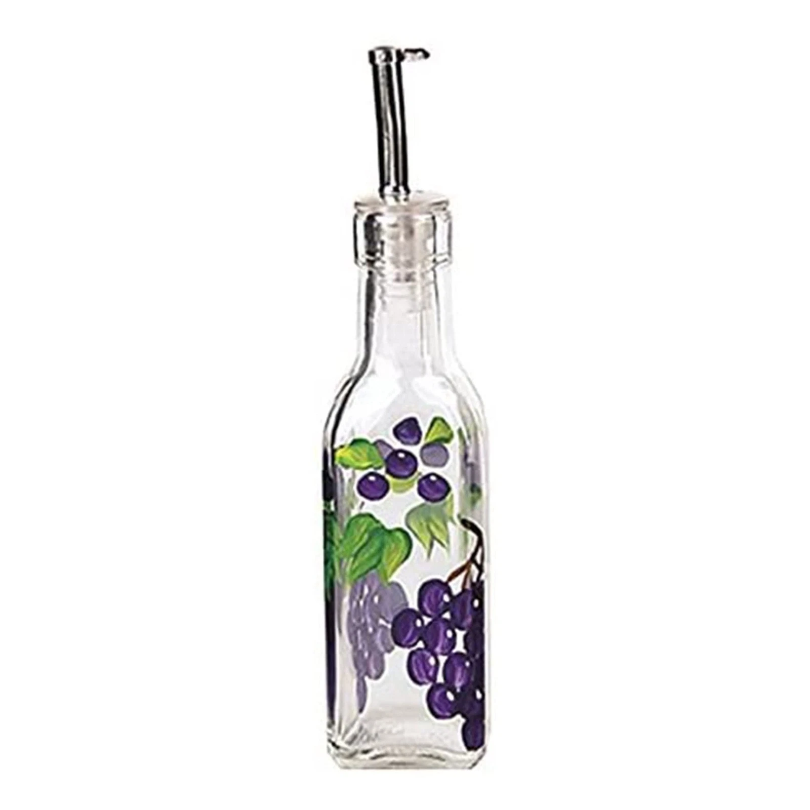 6 oz. Hand Painted Square Cruet, Pourer, Grapes, Multicolor, Olive Oil, Vinegar
Opens in a new windo