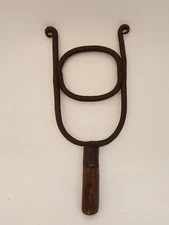 Antique horse lyre gag handwrought iron and wood