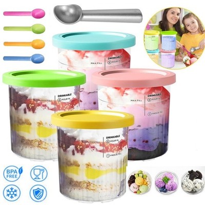 4 stk Behälter für Ninja Creami Deluxe Pints Eisbehälter für NC500 NC501-Serie