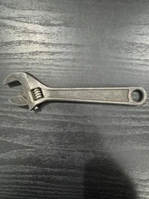 Vintage Diamond BlacK 6" Wide Adjustable Wrench Diamond Tool Horseshoe Co USA