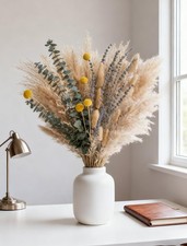 Boho Decor Bouquet - Pampas Grass,Eucalyptus,Lavender,Bunny Tail,Billy Balls ...