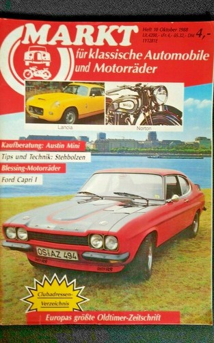 Markt f. klassische Automobile & Motorräder 10/88 Lancia, Ford Capri I, Mini uvm