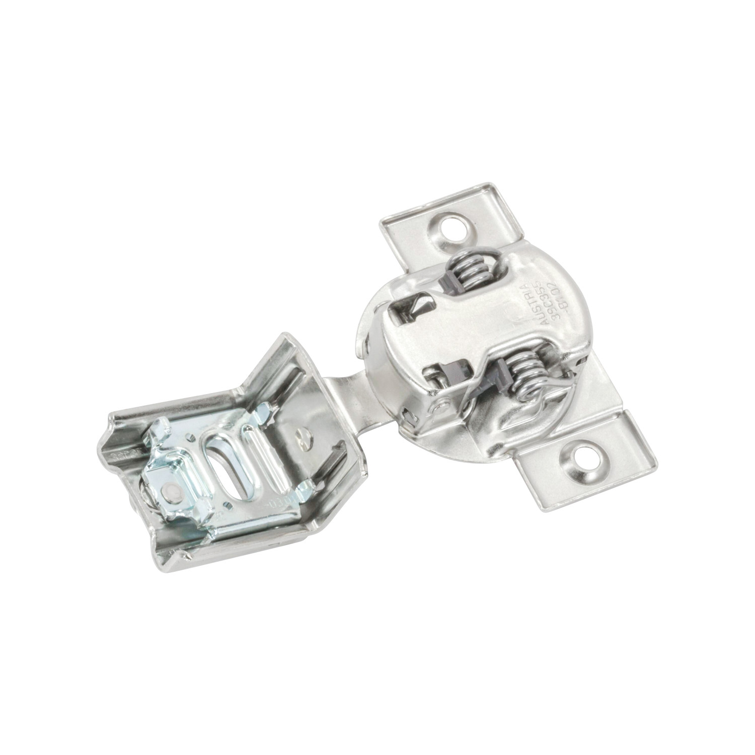 Blum 39C355B.20x4S Soft Close Cabinet Hinge – 1-1/4 Overlay, Nickel Plated Steel, 110° Opening, Pack Of 4