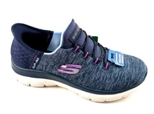 Skechers 149937 Navy/Purple Slip-Ins Air-Cooled Memory Foam  Sneaker