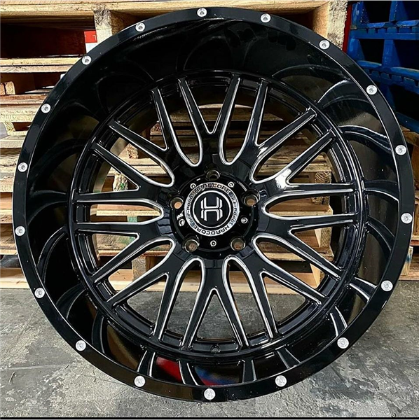 4 NEW 22X12 Hardcore HC19 Wheels Gloss Black Milled 6x5.5 6x139.7 Chevy