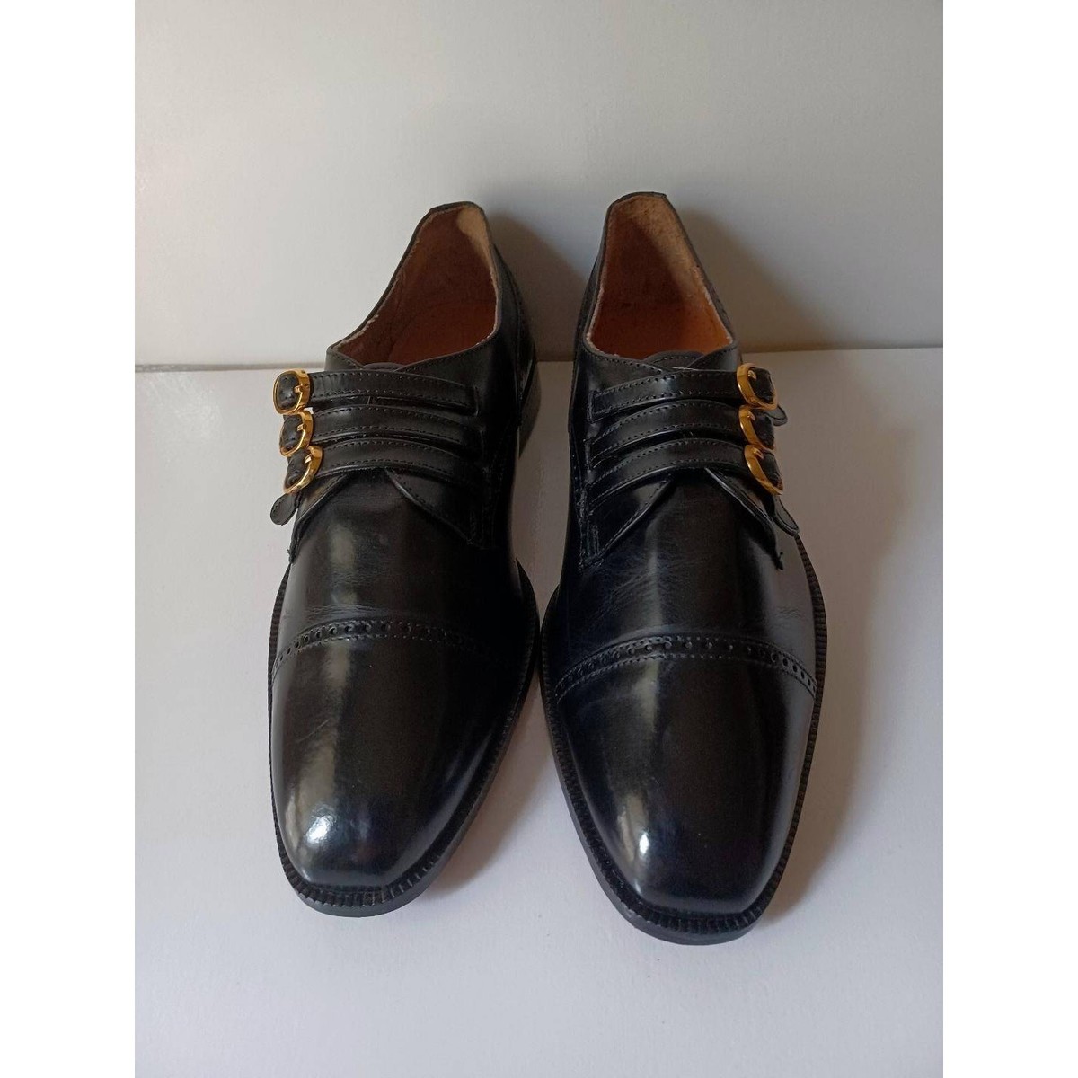Giorgio Brutini Mens Leather Buckle Monk Strap Dress Shoes Black Size 9 Hugo Boss Men main image 4