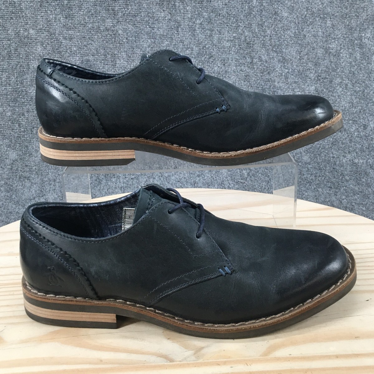 Original Penguin Black or very dark navy Leather Oxfords Sz 8.5 Original Penguin Shoes by Munsingwear Black Leather SIZE  main image 3