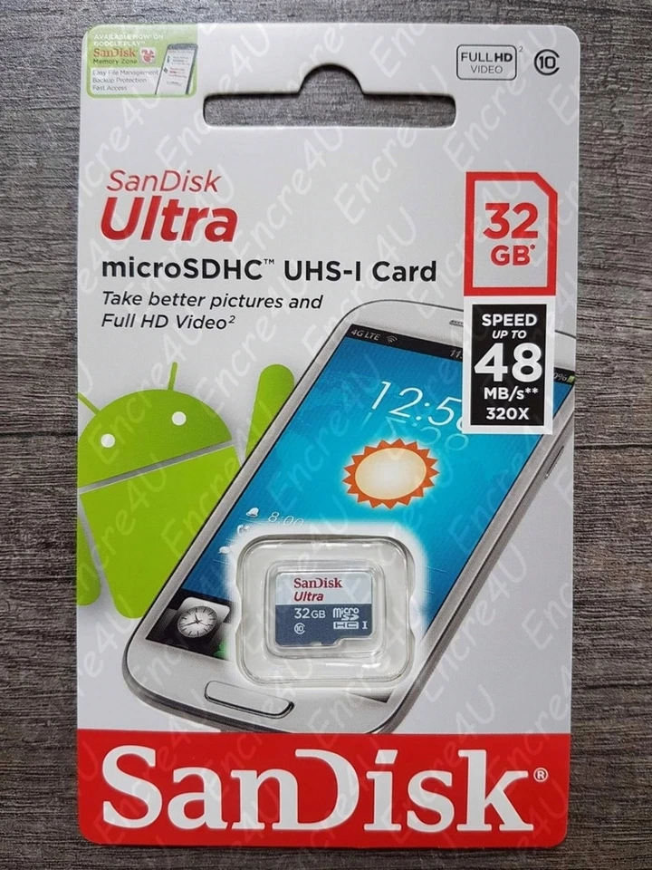 Carte Mémoire SANDISK ULTRA 32 Gb Go Micro SDHC : Dispo aussi 4 8 16 64 128 Giga - Photo 1/1