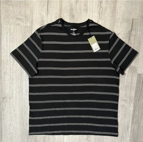 Goodfellow & Co Mens Standard Fit Short Sleeve T-Shirt, Charcoal Stripe Size XL